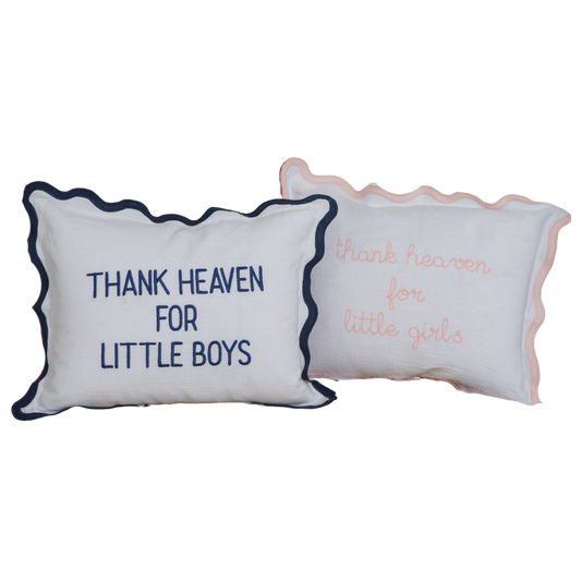 12x16 Thank Heaven for Little Boys/Girls Scalloped Pillow Cover