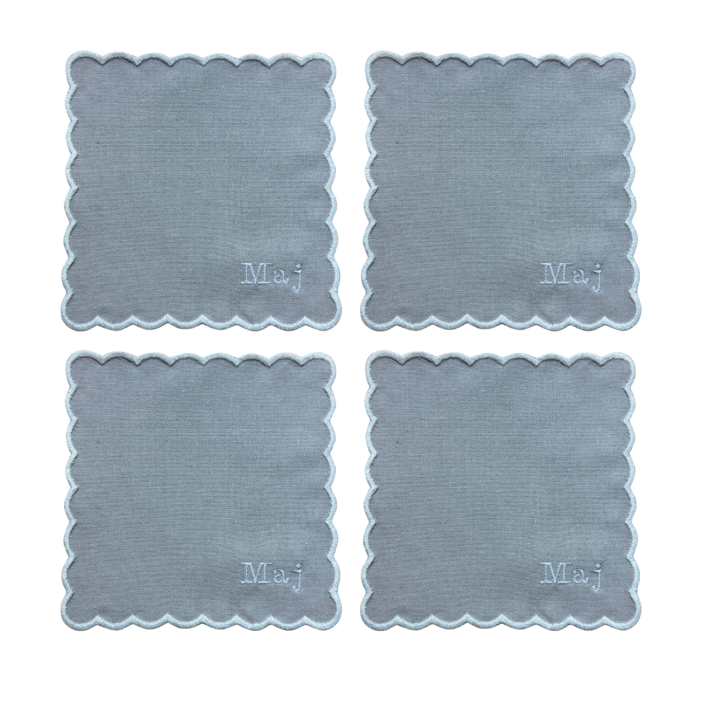 Personalized Scallop Cocktail Napkins