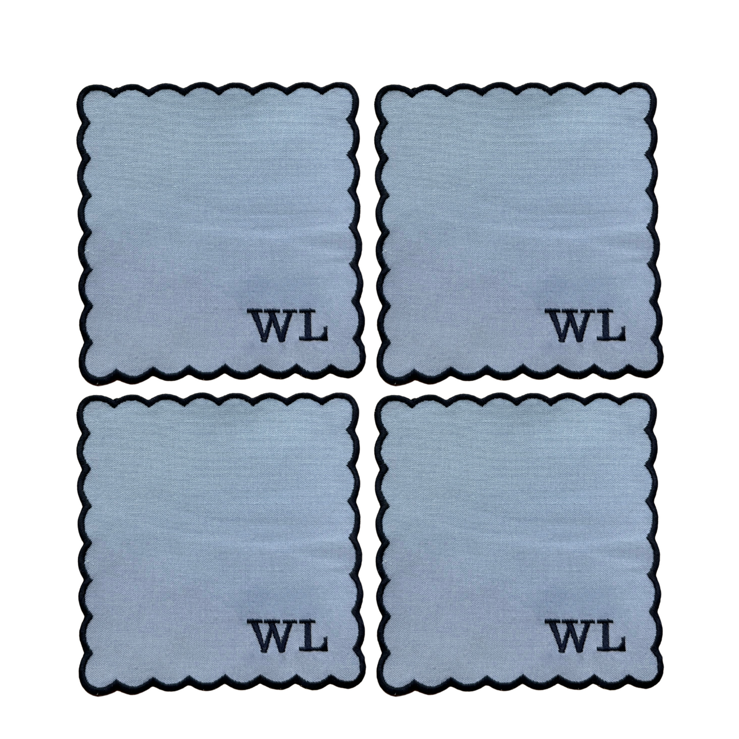 Personalized Scallop Cocktail Napkins