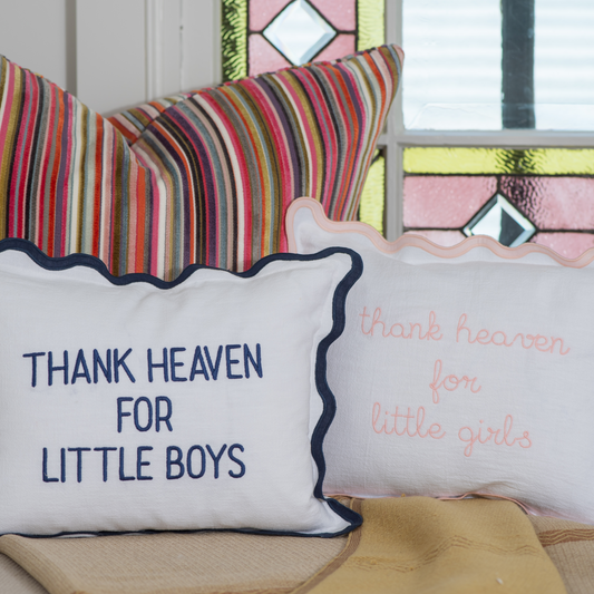 12x16 Thank Heaven for Little Boys/Girls Scalloped Pillow Cover